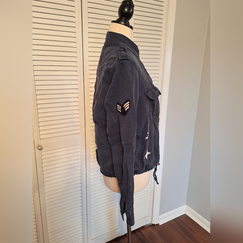 Rails Indigo Linen Military Style Jacket Medium *C7 - Picture 9 of 10